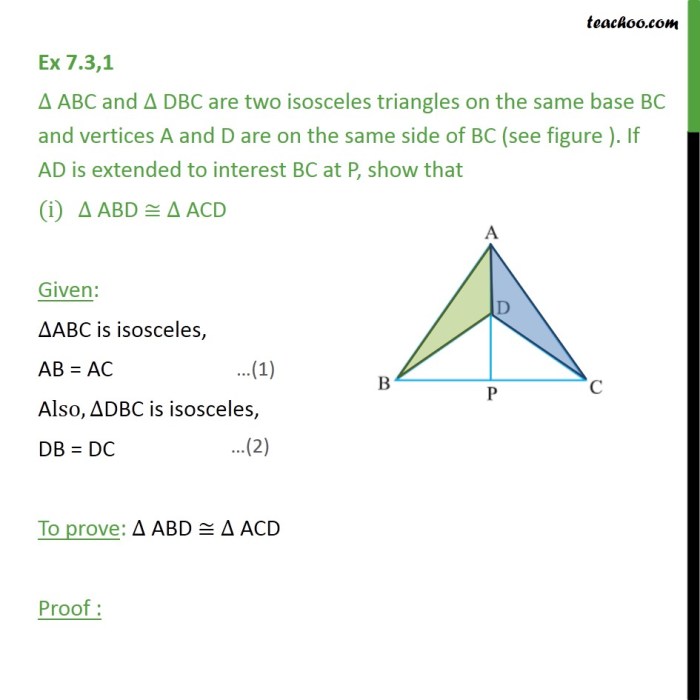 Triangle bcd is isosceles and bc bd