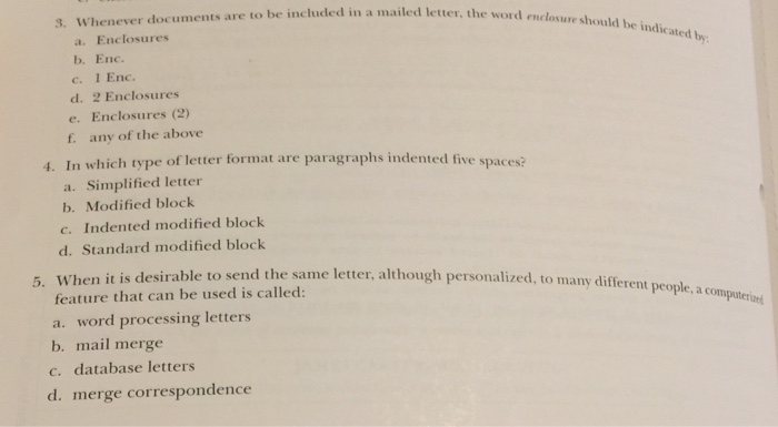 Letter notation enclosure presentation style