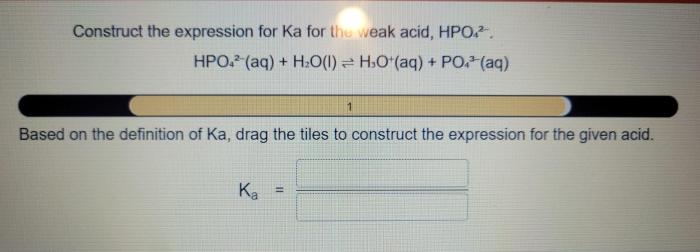 Construct the expression for ka for the weak acid ch3cooh