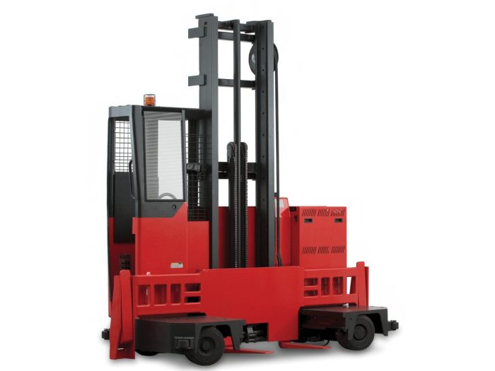 You're driving a sit-down counterbalance forklift