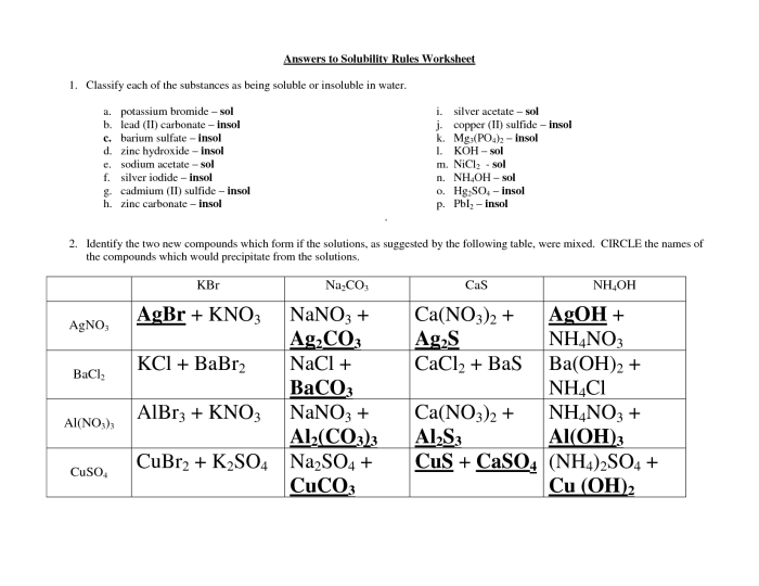 Solubility rules chem worksheet 15 1 answer key