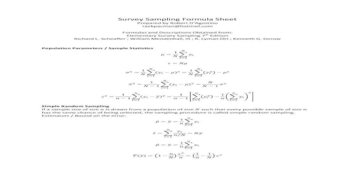 Student solutions manual for elementary survey sampling 7th edition solutions